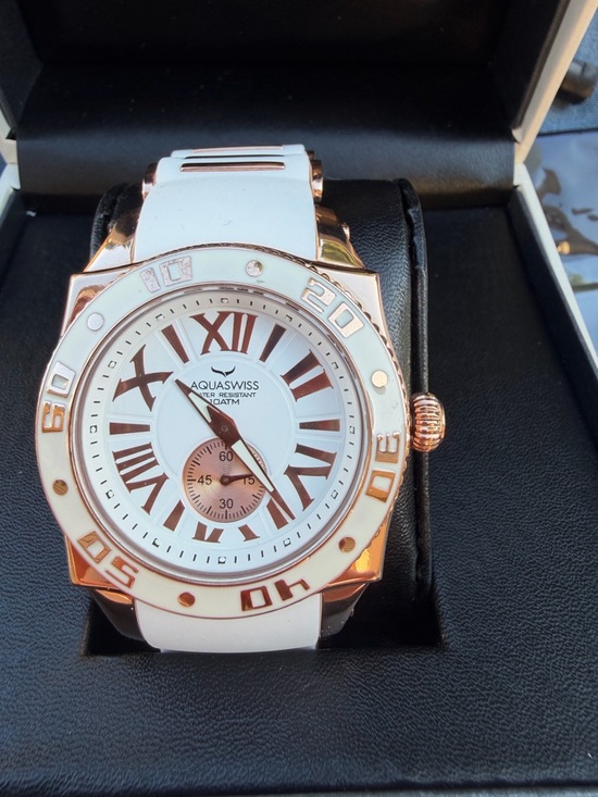 Aquaswiss Accessories - Aquaswiss White and Rose Gold Sport Watch